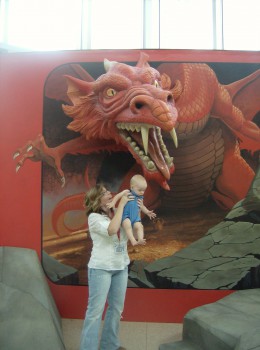 My wife, Amber, offers the pure of heart to supplicate the dragon.