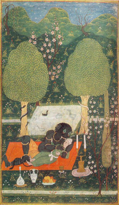bgifrit <i>Makhan Embraced by an Ifrit.</i> Illustration to Nezami's poem, "Hamsa."