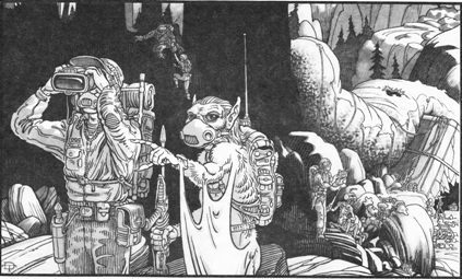 Very few know that Dave Trampier did an entire Frontiers module in beautiful b/w