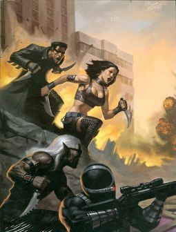 D20 Modern shows the battle on every panel, but is there a story?