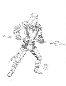 Tyr ‘Fleet of the Wood’: AD&D 1E Fighter, Level 5, Art by Jeff Dee