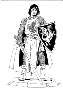 Corvis Fleetwood: Pathfinder Cavalier, Level 17, Art by Russ Nicholson