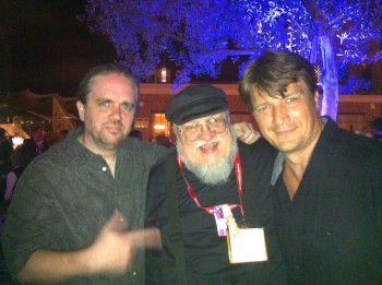 Ty Franck with George RR Martin and Nathan Fillion