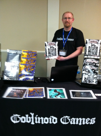 Daniel Proctor displays his creation Labyrinth Lord at the Goblinoid Games booth