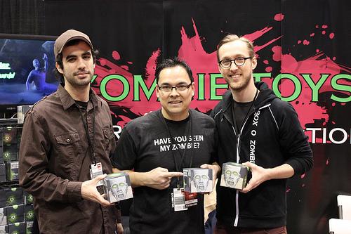 Shawn Recinto (center) and crew with Boxes O Zombies