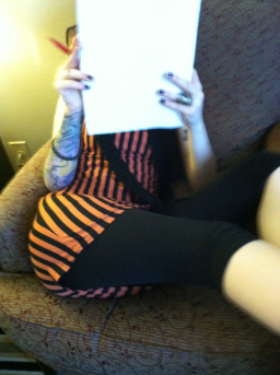 patty-templeton-at-wiscon Patty Templeton prepares for her Wild Ones reading at Wiscon