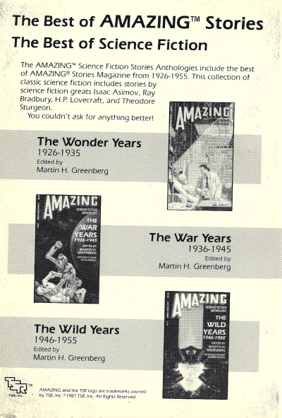 Ad for The Best of Amazing Stories, back cover of Amazing Stories (July 1988)