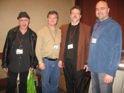 My patient companions at Windy City Pulp & Paper: Joe Bonadonna, Morgan Holmes, John O'Neill, and Jason Waltz