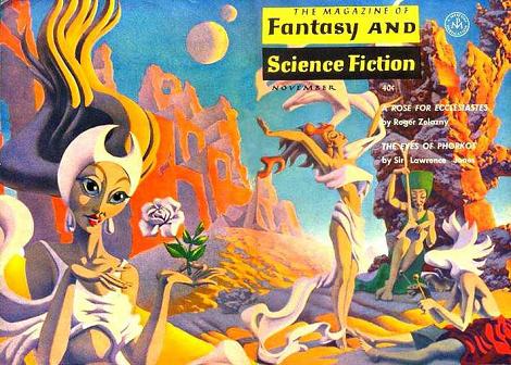 Hannes Bok cover rt for Roger Zelazny's "A Rose for Ecclesiastes" (F&SF, November 1963)