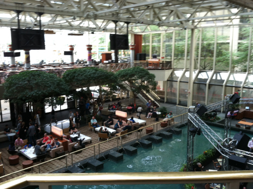 The bar and lobby of the Hyatt Regency -- where the real deals are made