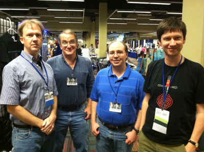 worldcon-2012-crew Howard Andrew Jones, James Enge, Donald Crankshaw, and Peadar Ó Guilín