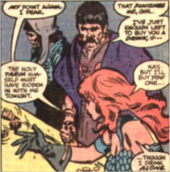 Red Sonja buys Sonny Bono a drink.