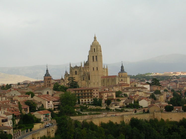 From the tower you can see Segovia, the medieval city wall, and the cathedral.