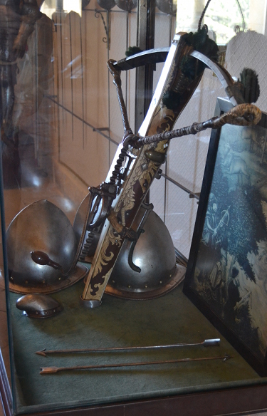 A fine crossbow with ivory inlay