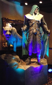 Drizzt Do'Urden, wielding his codpiece of holding, awaits the birthday festivities at Gen Con 2013