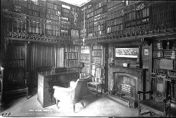 The study at Sir Walter Scott's Abbotsford House in Scotland. Postcard by James Valentine & Co published 1878. Photograph probably by James Valentine, who died in 1879. From the online collection of the University of St Andrews