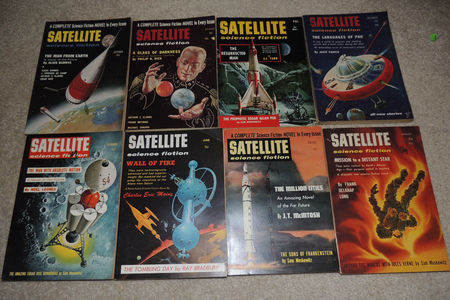 Satellite Science Fiction, assorted issues from 1956 - 1958. Click for larger image.