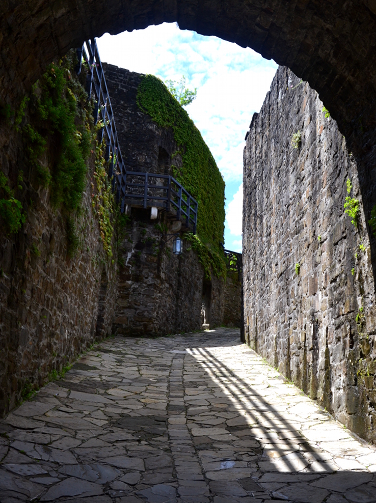 Entering the gate.