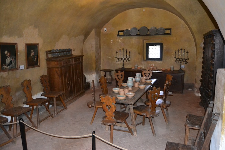Recreated dining hall.