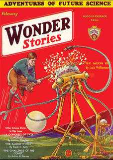 Wonder Stories, February 1932, with Jack Williamson's "The Moon Era"