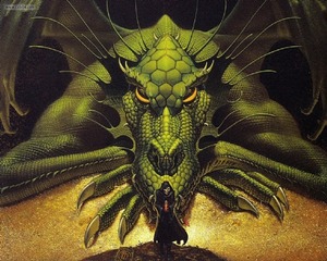 Interior art from Dragons of Darkness by Michael Whelan