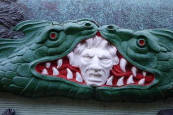 A detail from a cannon used by the Knights of Malta, on display at the Tower Of London.