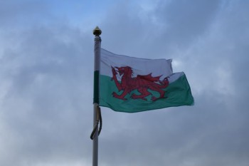 Welsh flag, Caerphilly, Wales.