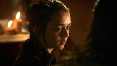 Arya Stark, portrayed by Maisie Williams in Game of Thrones