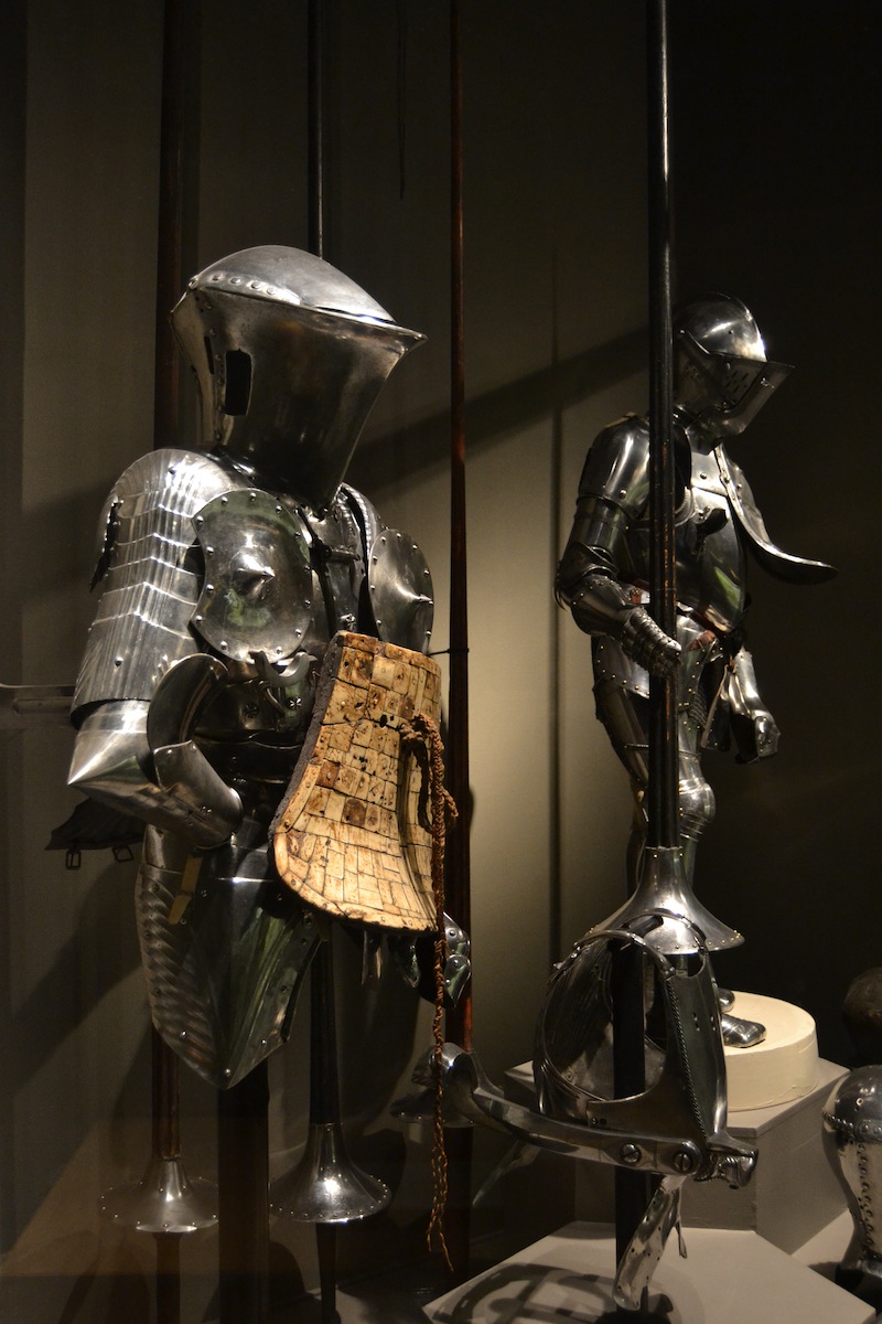 The collection includes many rare items, such as this bone jousting shield.