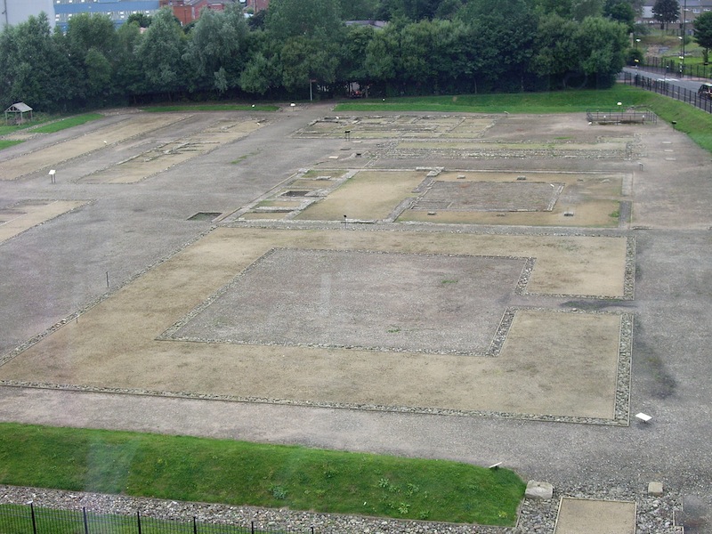 The Roman fort of Segedunum, Newcastle, as seen from a viewing tower attached to the museum.