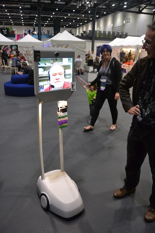 This guy attended Worldcon via a computer-controlled robot from the U.S.