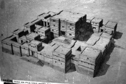 Reconstruction of Dungur Palace at Axum. Image courtesy Wikimedia Commons.