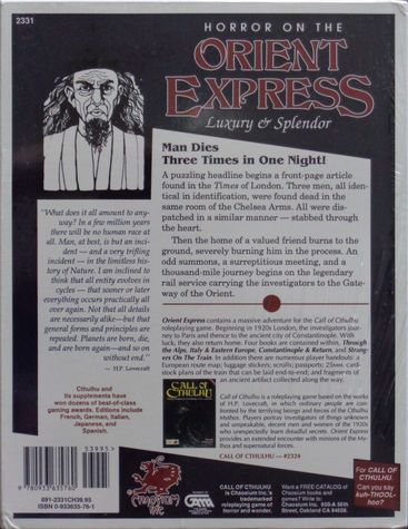 Horror on the Orient Express First Edition 2-back-small