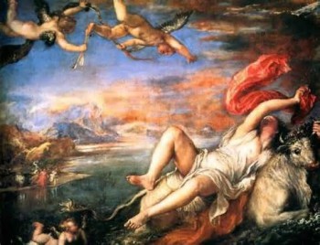 Titian's "Rape of Europe", inspired by the Metamorphoses.