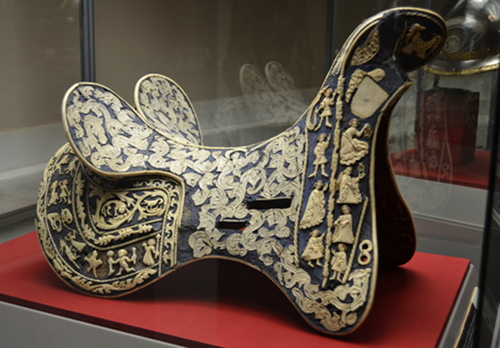 An ivory-inlaid saddle from southern Germany, 1430s.