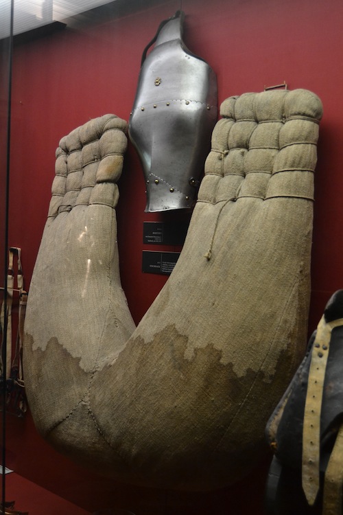Padded barding to protect the horse's front during a joust. From the Innsbruck collection, c. 1480s.