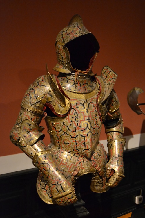 This highly decorated harness was made in Nuremberg around 1555. 