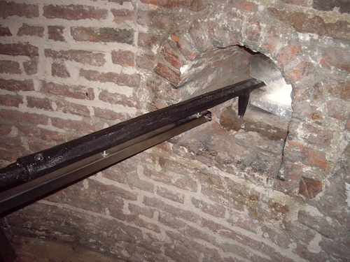 A 15th century hackbut, an early type of handgun. The firing area has a rest on which to steady this cumbersome piece.