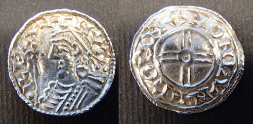 Silver penny of Cnut, Short Cross type, moneyer Godman of London. Around 80% of the coins in the hoard are of this type, but from a wide variety of moneyers and mints. © The Trustees of the British Museum.