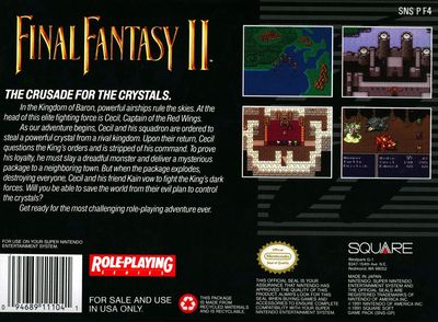 Final Fantasy 2 Super Nintendo back-small