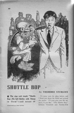 Shottle Bop, interior art by Edd Cartier, Unknown Fantasy Fiction, February 1941