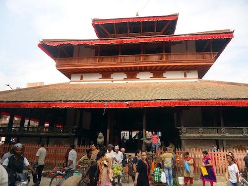 Kastamandapa, one of Kathmandu's oldest buildings, provides shelter to pilgrims and travelers. Photo courtesy Nirmal Dulal.