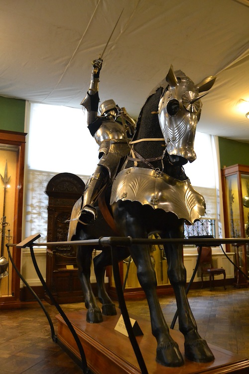South German armor, c. 1480. By this period, the finest armor was being made with low-to-medium carbon steel, which was lighter and more comfortable than earlier steel suits of armor.