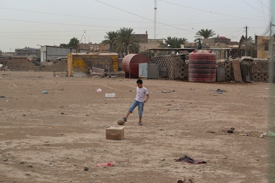 The local football pitch.
