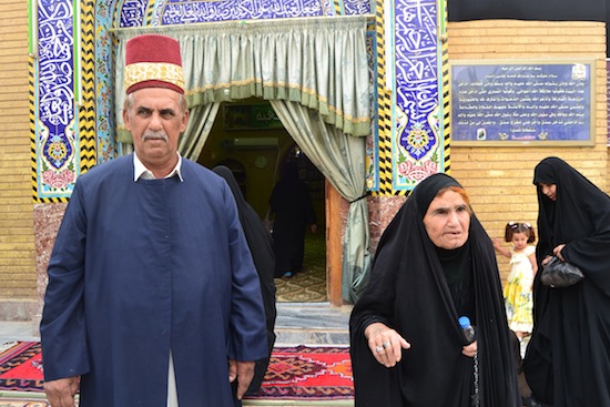 Elderly visitors to a Shia shrine.