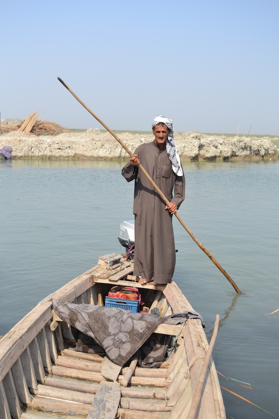 Marsh Arab boatman in southern Iraq.