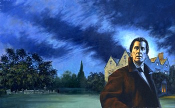 The full painting by Les Edwards. It was seriously cropped for the cover of Basil Copper's 'Solar Pons: The Final Cases.'