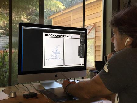 Berkeley Breathed draws Bloom County