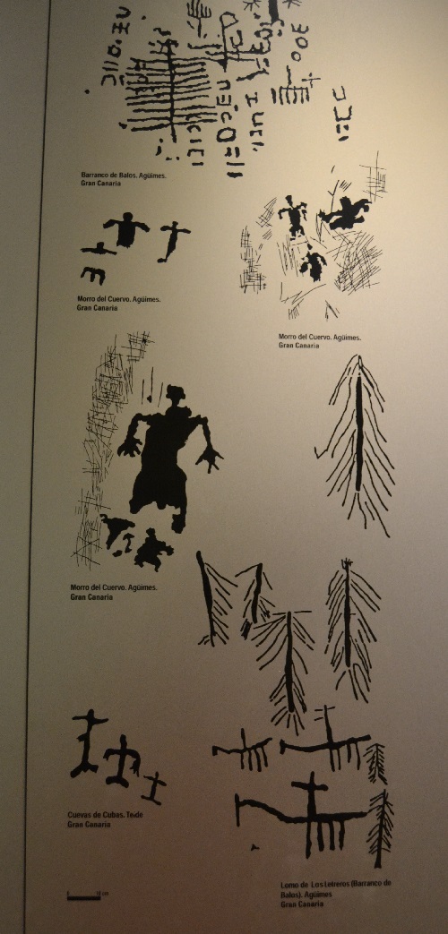 Museum drawing of some of the more common rock art motifs.