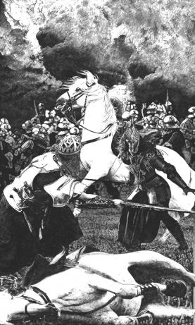 "The War of the Wheatberry Year," art by Malcolm McClinton (from Black Gate 15)